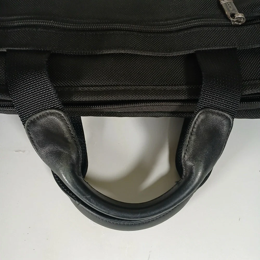 Tumi Alpha Expandable Briefcase Laptop Bag 2614D4 Mens L Black Ballistic Nylon